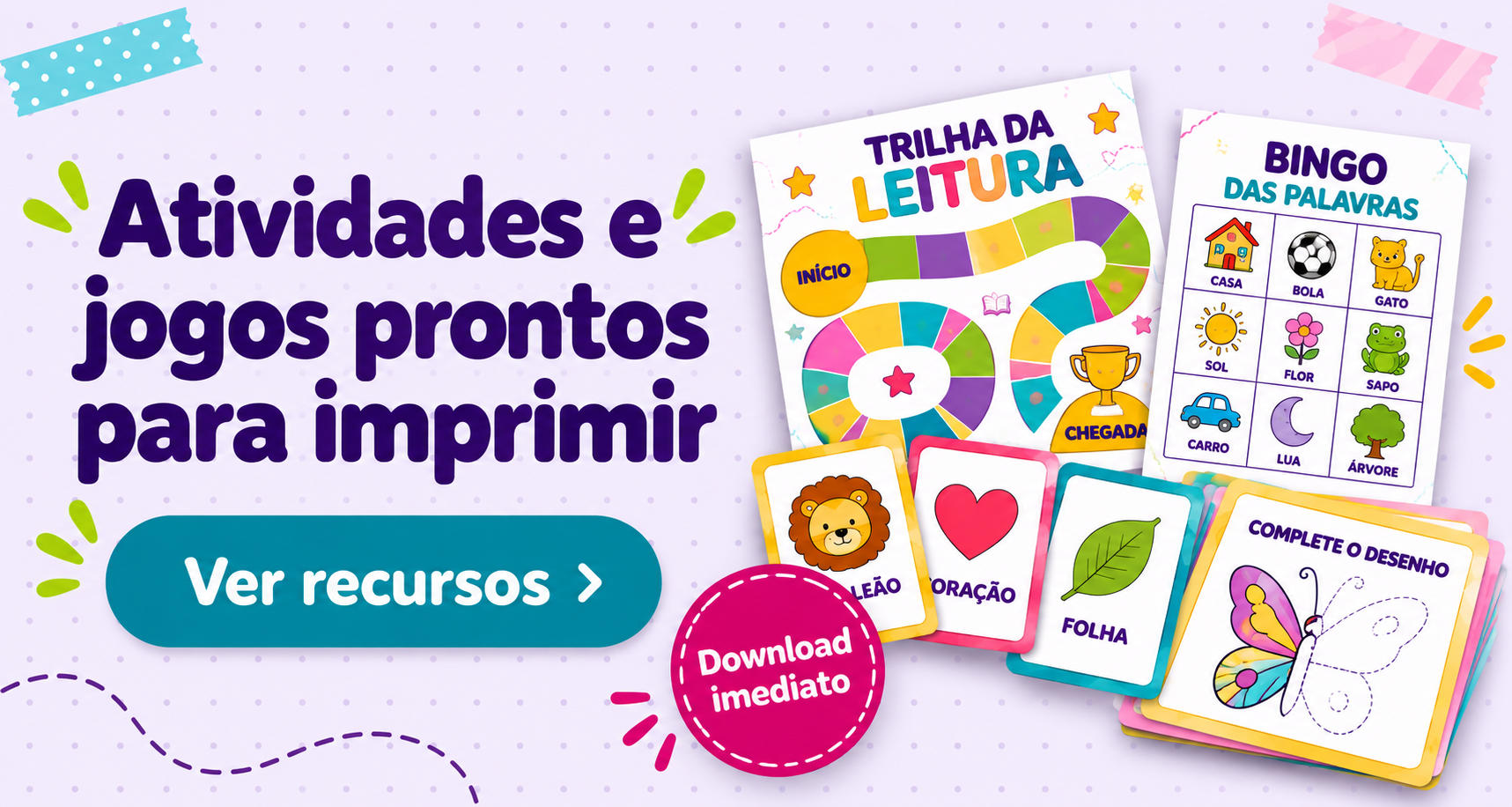 Atividades e jogos prontos para imprimir. Download imediato. Ver recursos